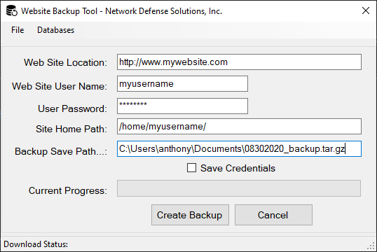 Main application Screen